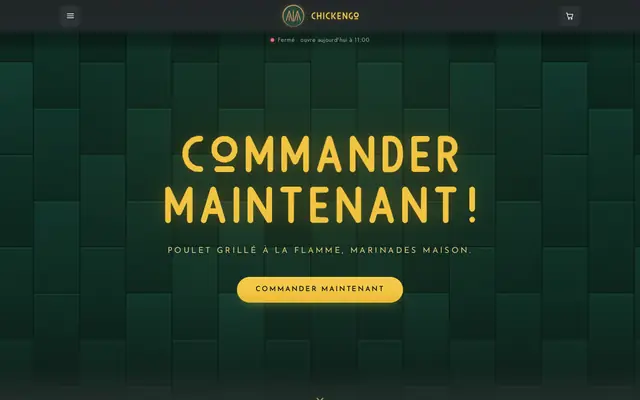 Site de commande en ligne de Chickengo (Issy-les-Moulineaux) — version ordinateur