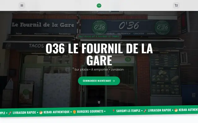 Site de commande en ligne de O'36 Le Fournil de la Gare (Savigny-le-Temple) — version ordinateur